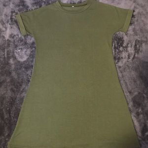 Olive green t-shirt dress